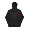 Red Tribal Heart Graphic Zip-Up Hoodie - Black
