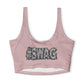 Butterfly & #SWAG Pink Athletic Crop Top — Women's Stylish Sports Bra