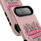 Pink Butterfly "Analog Haze" Tough Magnetic Phone Case — Retro Y2K Cherry Design