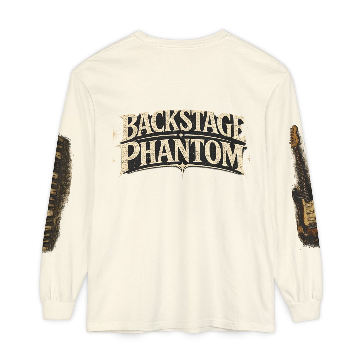 Backstage Phantom Long Sleeve Tee — Vintage Guitar & Keyboard Tour Shirt