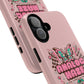 Pink Butterfly "Analog Haze" Tough Magnetic Phone Case — Retro Y2K Cherry Design