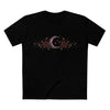 Crescent Moon & Roses Tee — Gothic Floral Night Sky T‑Shirt - Black