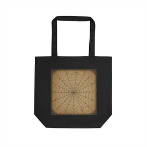 Spiderweb Vintage Canvas Tote Bag — Eco-Friendly Halloween Market Bag