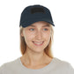 Leather Patch Dad Hat — Vintage Wildflower Sketch Cap