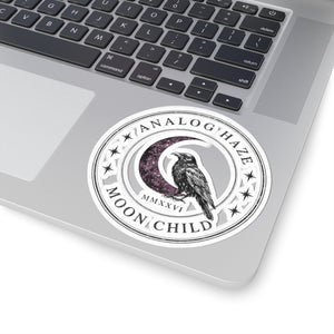 Moon Child Raven Sticker — Analog Haze Kiss-Cut Vinyl
