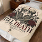 Till Death Velveteen Plush Blanket — Gothic Skeleton Couple with Roses
