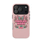 Pink Butterfly "Analog Haze" Tough Magnetic Phone Case — Retro Y2K Cherry Design