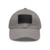 Leather Patch Dad Hat: Vintage Wildflower Sketch Cap - Grey / Black patch
