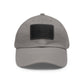 Leather Patch Dad Hat — Vintage Wildflower Sketch Cap