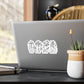 Floral Iris Vinyl Decal — Kiss-Cut Black & White Botanical Sticker