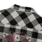 Black Plaid Flannel Shirt — Distressed Western Star Back Print