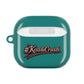 AirPods Case — Teal Butterfly Graphic with “#Kiss&Crash” Retro Script