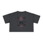 Butterfly Crop Tee: Grunge Red Butterfly Graphic Women's Crop Top