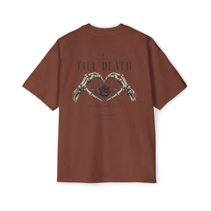 Till Death Skeleton Hands Rose Oversized Tee