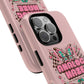 Pink Butterfly "Analog Haze" Tough Magnetic Phone Case — Retro Y2K Cherry Design