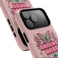 Pink Butterfly "Analog Haze" Tough Magnetic Phone Case — Retro Y2K Cherry Design