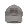 Leather Patch Dad Hat: Vintage Wildflower Sketch Cap - Grey / Grey patch