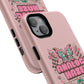 Pink Butterfly "Analog Haze" Tough Magnetic Phone Case — Retro Y2K Cherry Design