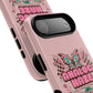 Pink Butterfly "Analog Haze" Tough Magnetic Phone Case — Retro Y2K Cherry Design