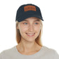 Leather Patch Dad Hat — Vintage Wildflower Sketch Cap