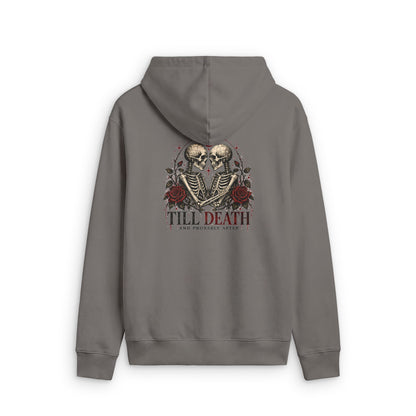 Faded Zip Hoodie — Dripping Red Rose Back Graphic