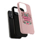 Pink Butterfly "Analog Haze" Tough Magnetic Phone Case — Retro Y2K Cherry Design
