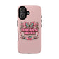 Pink Butterfly "Analog Haze" Tough Magnetic Phone Case — Retro Y2K Cherry Design