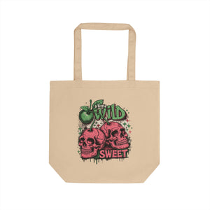 A Little Wild Sweet Skull Graphic Organic Tote Bag