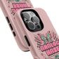 Pink Butterfly "Analog Haze" Tough Magnetic Phone Case — Retro Y2K Cherry Design