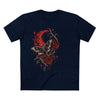Gothic Moth & Rose Tee — Red Moon Horror Graphic T-Shirt - Navy