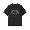 Till Death Skeleton Hands Rose Oversized Tee - Black