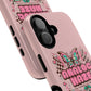 Pink Butterfly "Analog Haze" Tough Magnetic Phone Case — Retro Y2K Cherry Design
