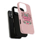 Pink Butterfly "Analog Haze" Tough Magnetic Phone Case — Retro Y2K Cherry Design