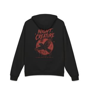 Night Creature Hoodie — Gothic Raven Moon Graphic Pullover