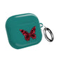 AirPods Case — Teal Butterfly Graphic with “#Kiss&Crash” Retro Script