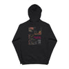 Zip Hoodie: Retro Night City Graphic Fleece Zip-Up - Black