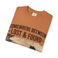 Somewhere Between Lost & Found Vintage Road Sign Graphic T-Shirt