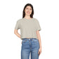 Butterfly Crop Tee: Grunge Red Butterfly Graphic Women's Crop Top
