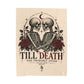 Till Death Velveteen Plush Blanket — Gothic Skeleton Couple with Roses