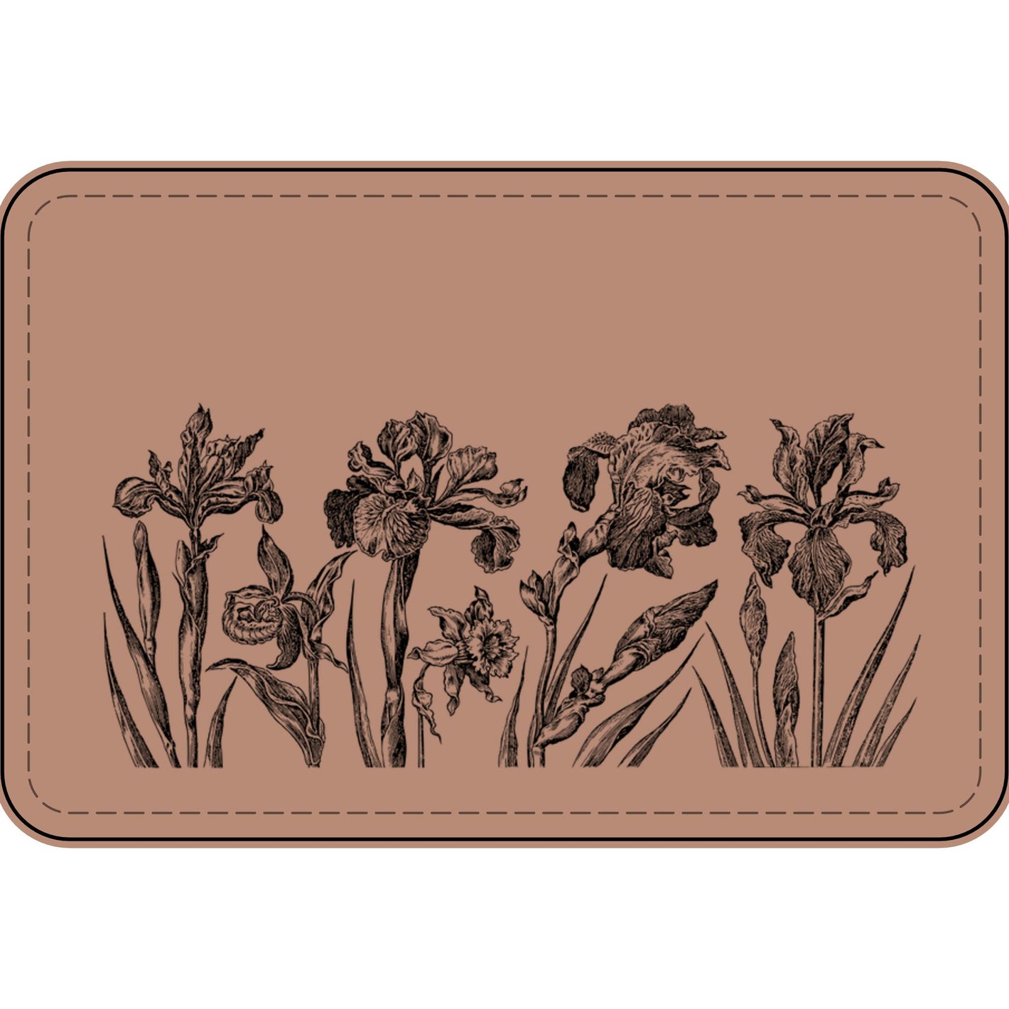 Engraved Iris Faux Leather Patch for Bags & Jackets