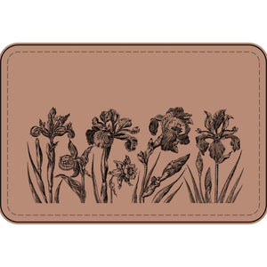 Engraved Iris Faux Leather Patch for Bags & Jackets