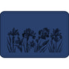 Engraved Iris Faux Leather Patch for Bags & Jackets - Blue / Silver
