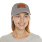 Leather Patch Dad Hat — Vintage Wildflower Sketch Cap