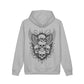 Skull Wings Hoodie: Gothic Back Graphic, Small Chest Emblem