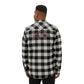 Black Plaid Flannel Shirt — Distressed Western Star Back Print