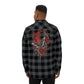 Night Creature Flannel Shirt — Gothic Raven Plaid Back Print