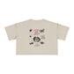 Butterfly Crop Tee: Grunge Red Butterfly Graphic Women's Crop Top