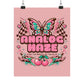 Analog Haze Matte Poster — Retro Butterfly Cherry Wall Art