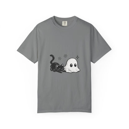 Ghost Cat T-Shirt — Cute Black Cat & Ghost Graphic Tee