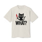 What? Black Cat Holding Bloody Knife Heavyweight Graphic Tee